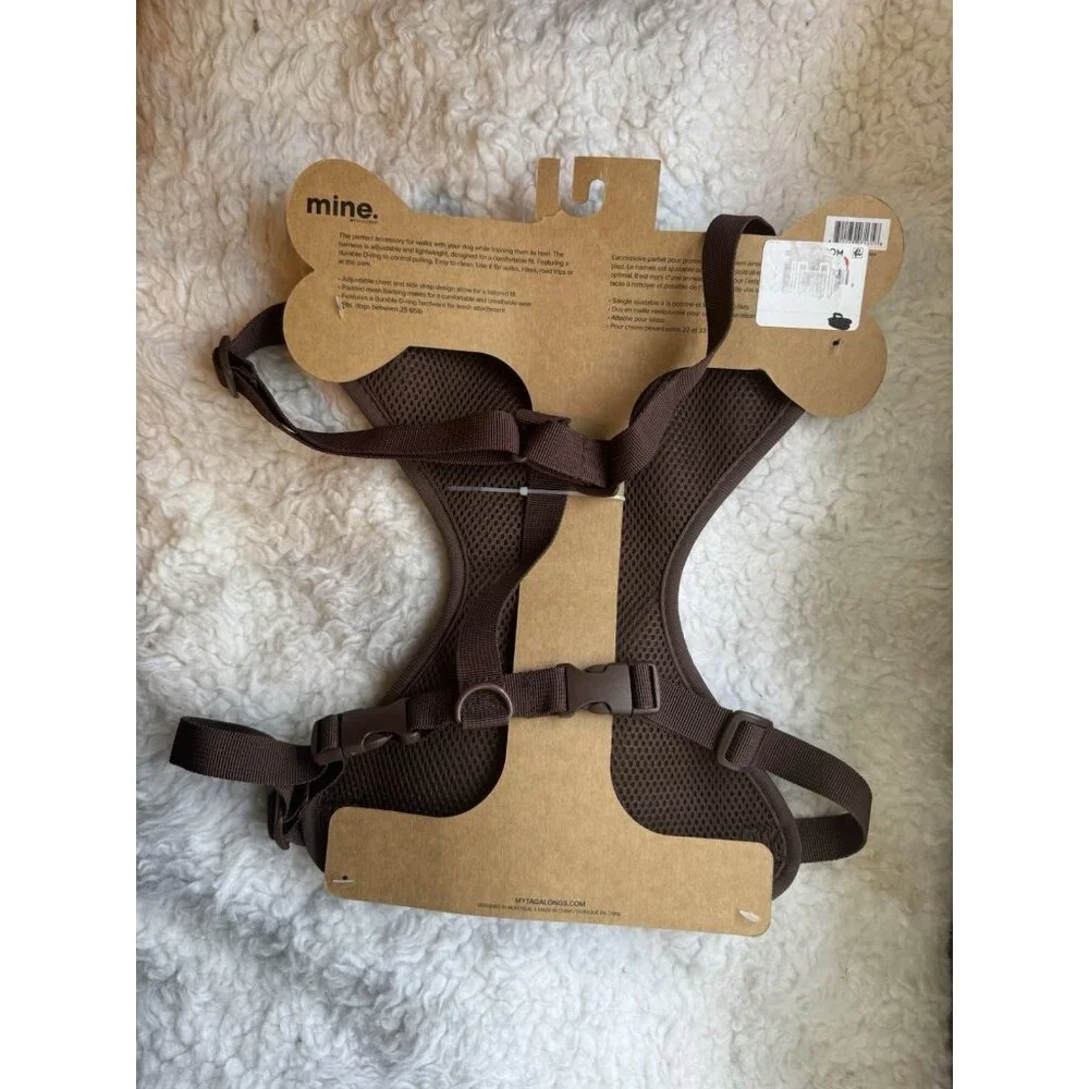 Nordstrom MINE Medium Large 25-65 LB Dog Harness Brown Cream Checkerboard NEW